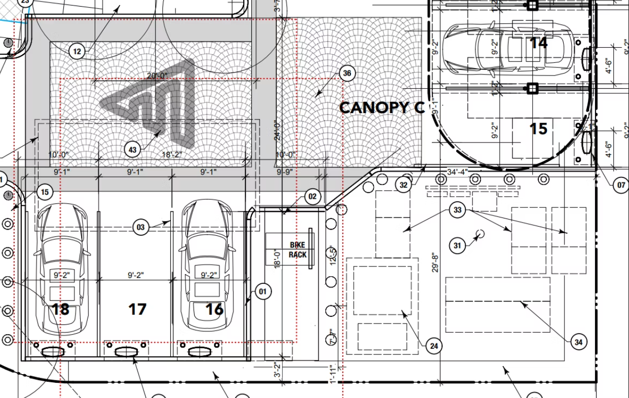 Mission Hills canopy and stall layout
